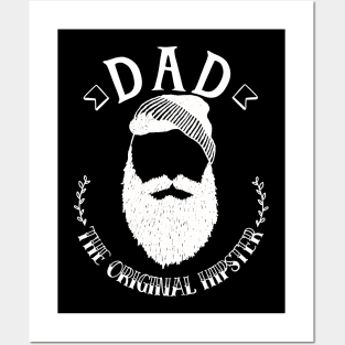 Dad the Original hipster - Funny dad father stylish clever daddy hilarious dad gift Posters and Art